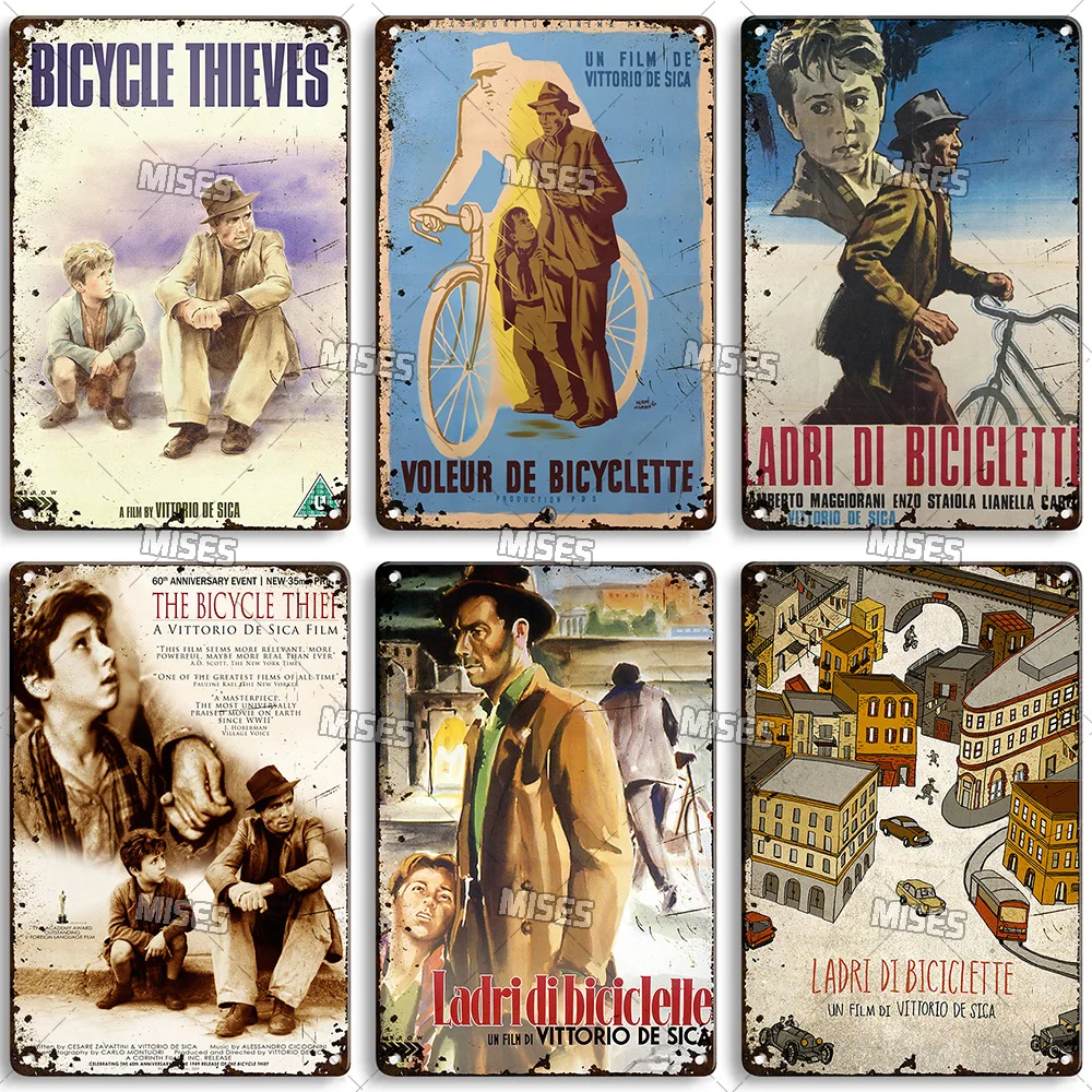 MISES 1948 الفيلم الإيطالي Ladri دي biciclette المعادن المشارك معدن القصدير تسجيل طبق مزخرف شريط المنزل استوديو تسجيل المعادن جدار ديكور