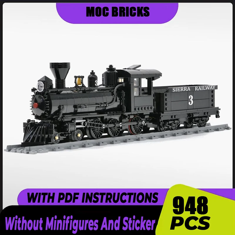 

City Train Series Moc Building Bricks Railway No. 3 Locomotive Model Technology Modular Blocks Construstion Assembly Toy Gifts