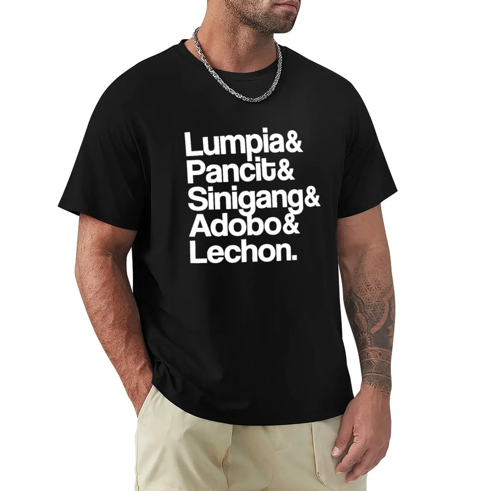 Lumpia-Pancit-Sinigang-Adobo-Lechon T-Shirt plus sizes vintage clothes summer tops Men's clothing