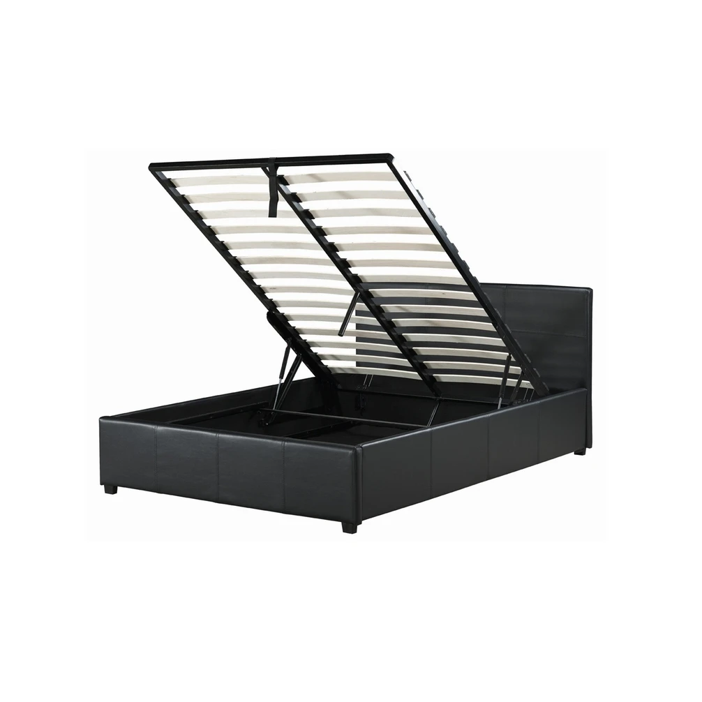

Modrern Gas Lift Storage Pu Leather/fabric Solid Wood Queen Size Storage Bed Double Bed With Storage