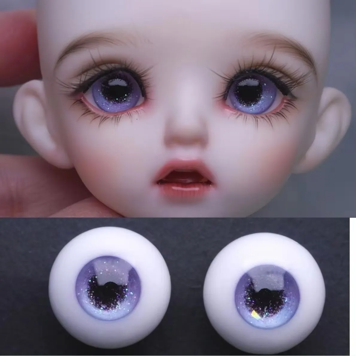 Purple Eyes Resin For 1/3 1/4 1/6 BJD Doll Plaster Eyes 12/14/16/18/20mm DIY Handmade Doll Accessories Eyeball