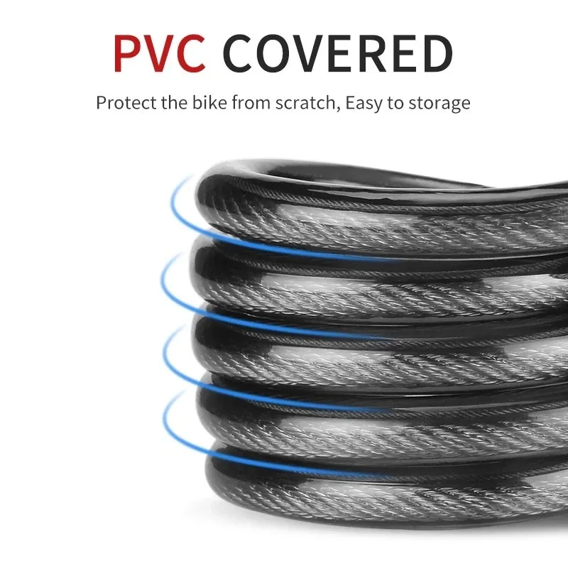 ULAC Alarm Lock Strong Steel Cable Anti-Theft Security Wire Suitable for Bicycle Electric Car Motocycle Cycling Parts
