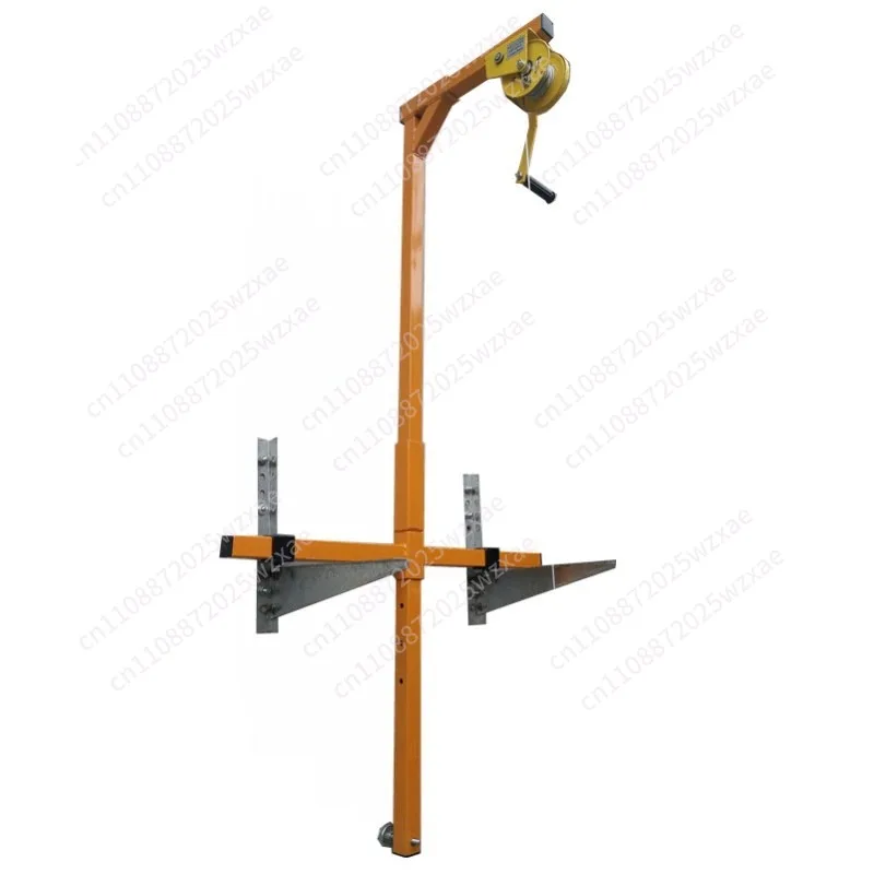 1200 lb folding crane, outdoor mounted crane, manual winch assembly air conditioning