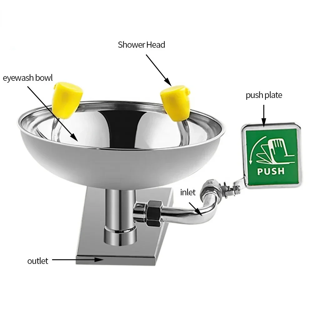 Hot SalesModern Simplicity Eyewash Station 304 Stainless Steel Emergency Eye Wash Manufacturers