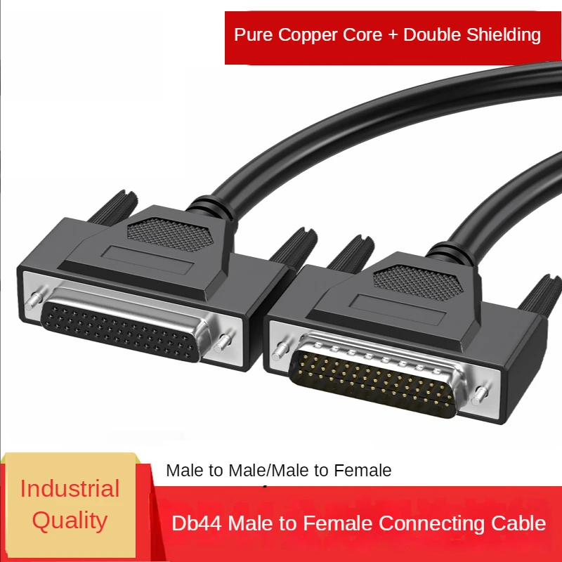 

Copper Wire DB44 Male To Female Cable Double-Shielded with Foil and Braid,D-SUB 44 Pin To Pin RS232 Serial Cable 26AWG Black