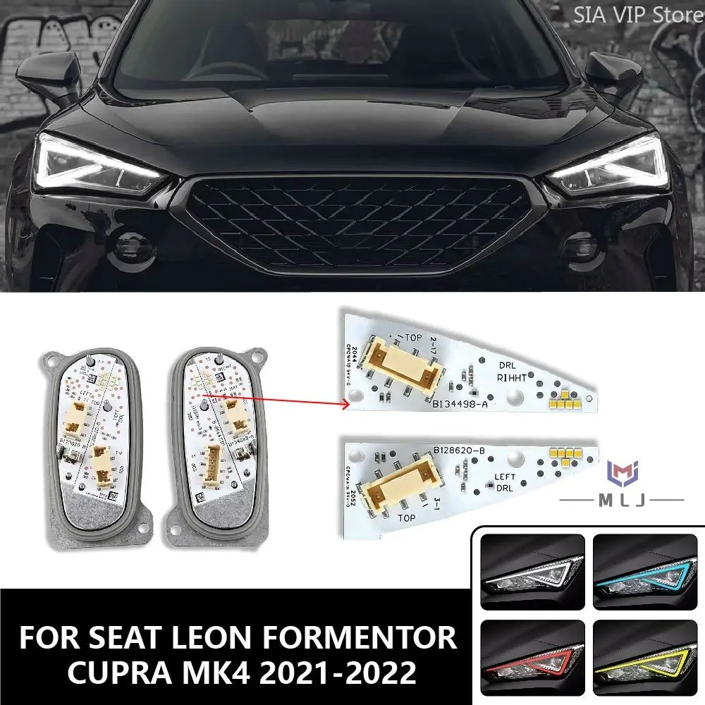 5FJ941475 5FJ941476 For Seat Leon Formentor Cupra MK4 2021-2022 White Red Yellow Ice Blue Angel Eye Daytime Running Light Chip