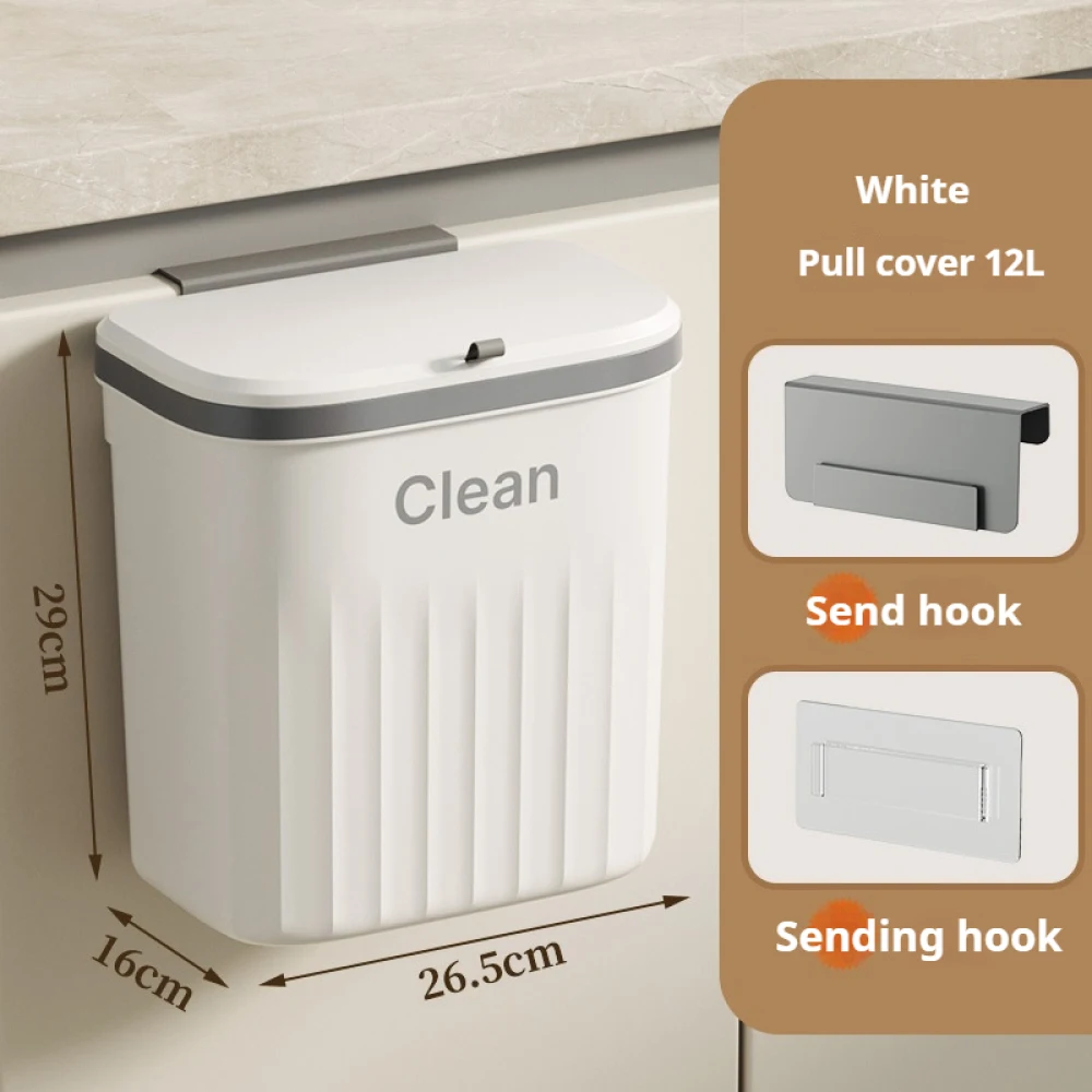 Hanging Trash can Kitchen Hanging with Lid Bathroom Accessories Mounted Recycling Garbage Baskests Wall Mounted Garbage Bins image 6