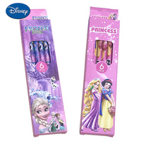 Frozen HB Pencils 1 box Disney Cartoon Student Stationery 6pcs Aisha Anna Notepad Pencil Stationery Pen Birthday Gift