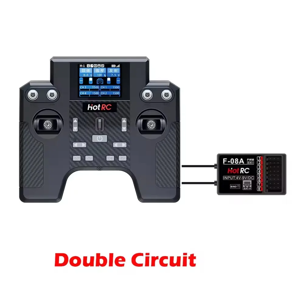 รีโมทคอนโทรล Hotrc HT-8A 2.4G 8 ช่อง พร้อมตัวรับสัญญาณ F-08A สำหรับเฮลิคอปเตอร์บังคับวิทยุ รถยนต์ เรือ รถถัง หุ่นยนต์