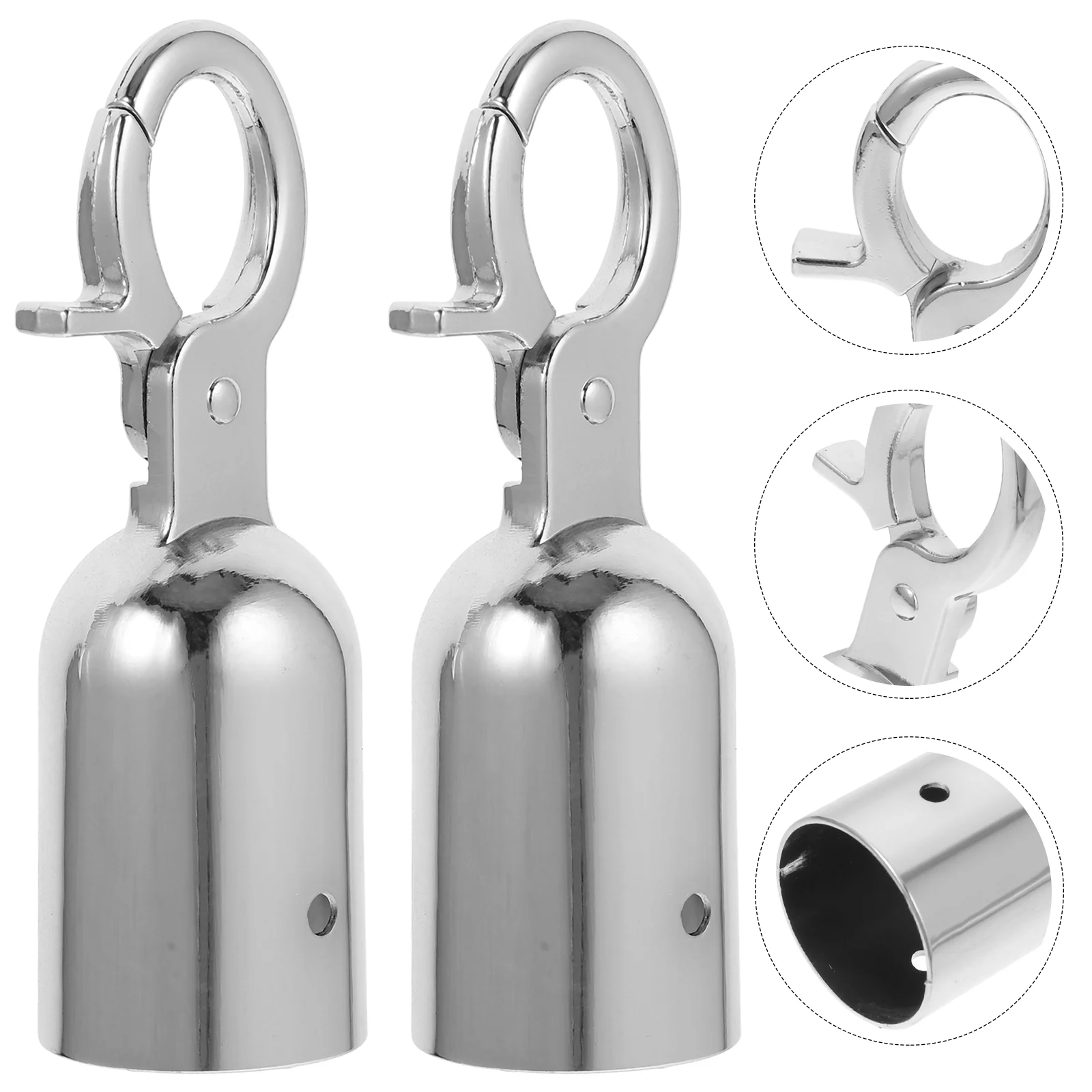 Rope End Stop Cap Fastener with Hook Stopper Metal Cord Lock Locks Ends Snap Hat Hooks