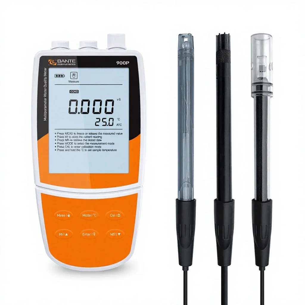 Bante 900P Portable Multiparameter Water Quality Meter | Measures pH ORP Ion Conductivity Resistivity TDS Dissolved Oxygen