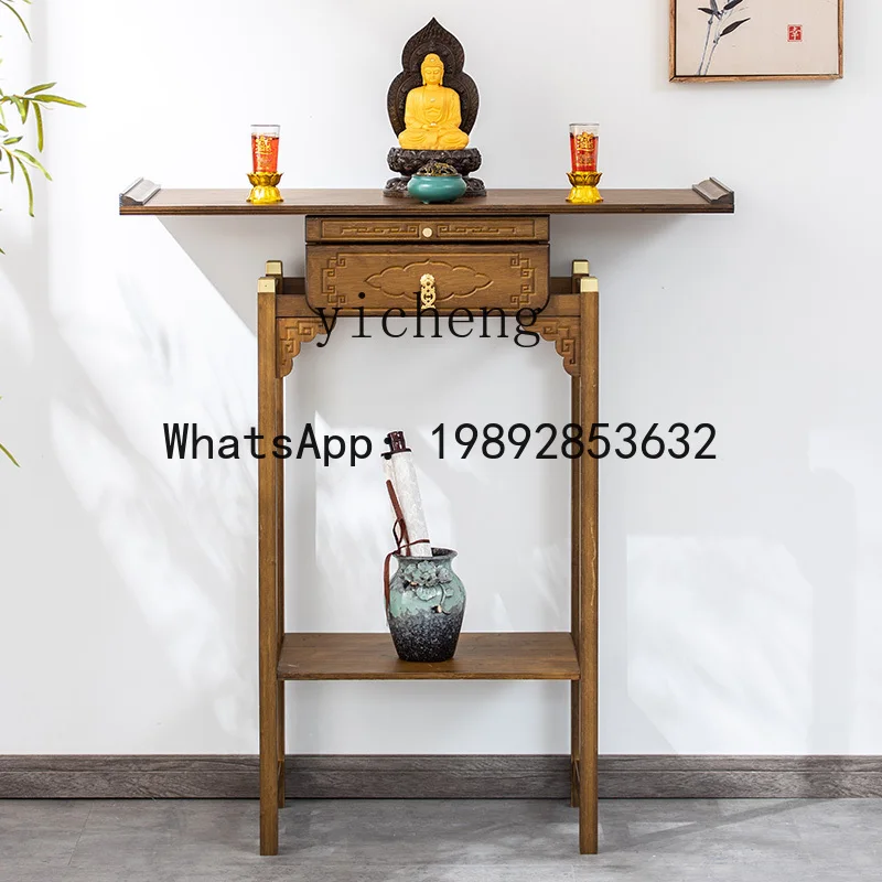 H3-30  new Chinese entrance table against the wall table Solid wood entrance cabinet Buddha  Small strip case Narrow strip table