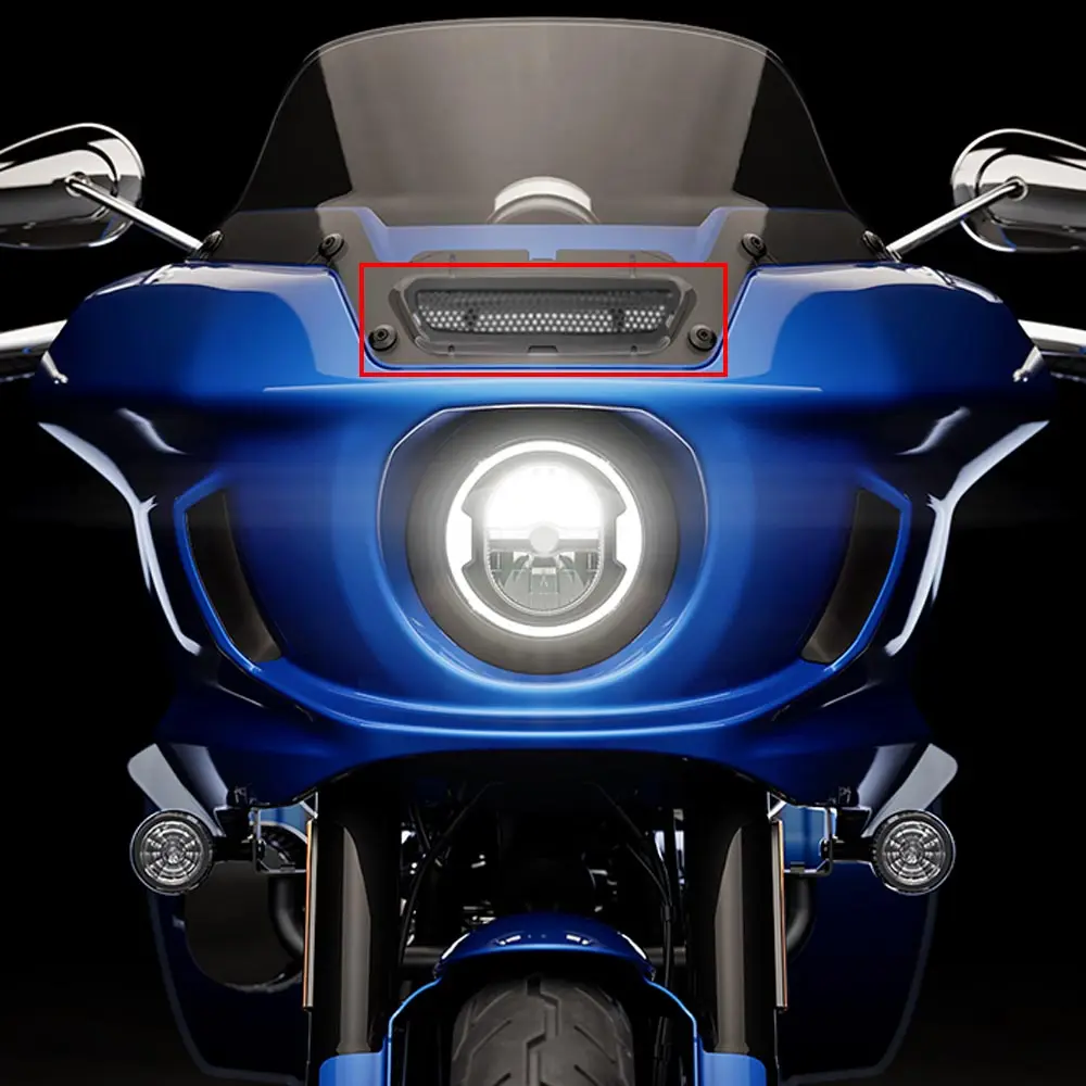 Brand New Abs Front Fairing Grill And Led Vent Light Fit For Harley Softail Low Rider St Fxlrst El Diablo Fxrst 2022-2026 Black