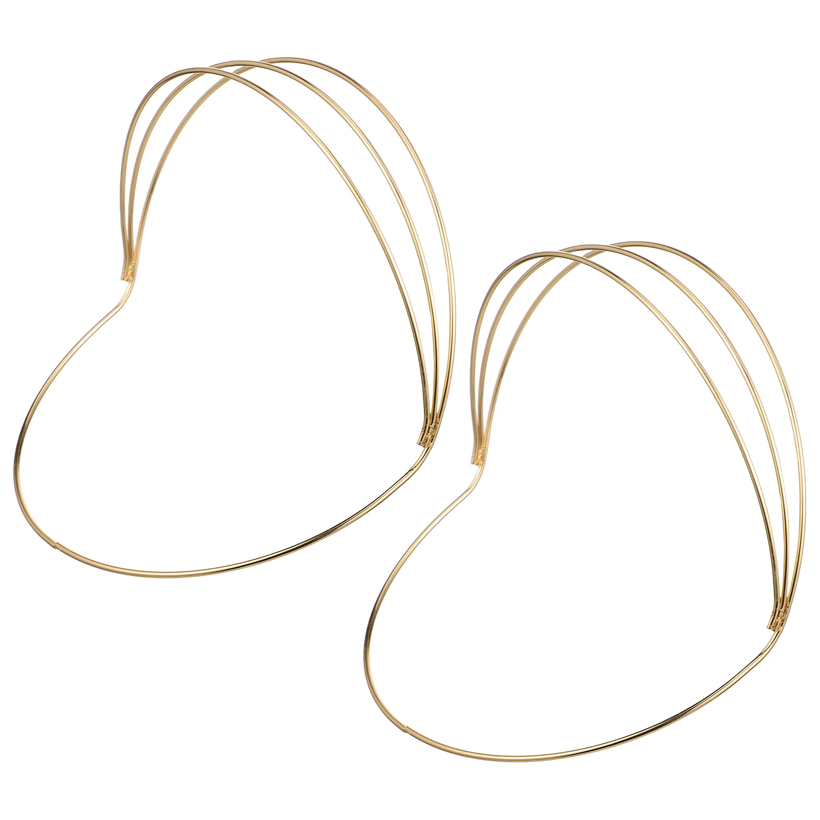 

2pcs Crown Crown Making Frame Frame Headband Headdress DIY Base Golden Hair Wear Accessory Craft Tools