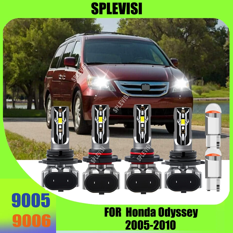 

LED 12v White Headlight Lamps High Low Beam - Perfect Fit No Modifications For Honda Odyssey 2005 2006 2007 2008 2009 2010