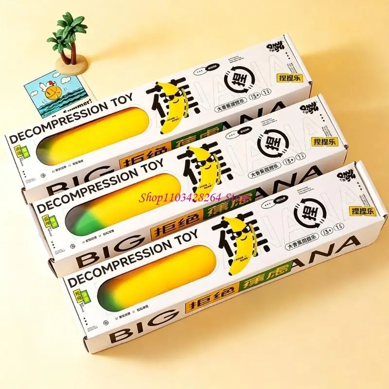 

Huge Yellow Banana Squeeze Stress Ball Durable TPR Therapy Anxiety Relief