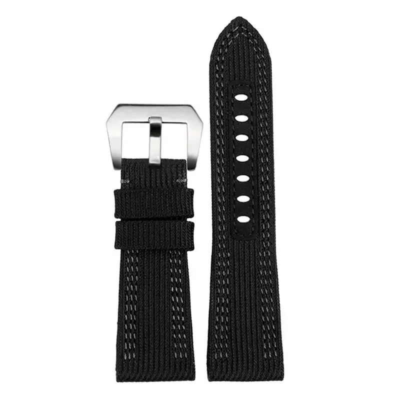 

24mm 26mm large size for men Stealth Nylon leather sole Bracelet Accessory，For Pam00984 00985 PAM111 PAM441 Series Watch Strap