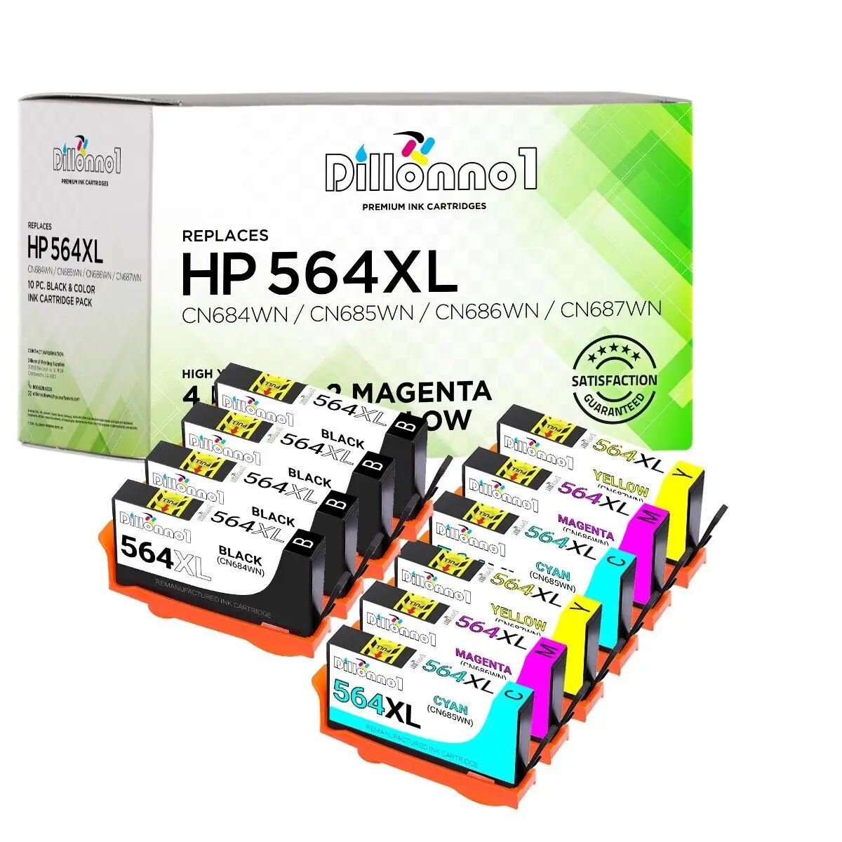 10pk Für HP564 XL Tinte Für Deskjet 3070a 3520 3521 3522 3526 Officejet 4620 4622