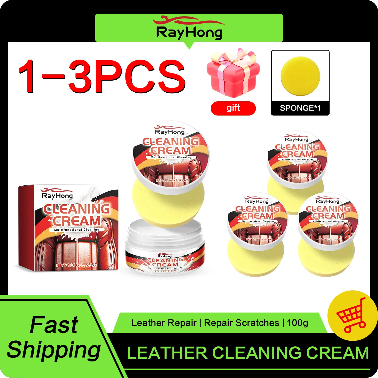 

Leather Cleaning Cream Seat Maintenance Interior Polisher Stain Removal Refurbished Plastic Restore Anti Crack Leather Care Wax