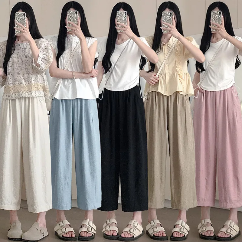 pantaloni-premaman-estivi-larghi-traspiranti-comodi-casual-semplici-sportivi-da-casa-a-gamba-larga-a-tre-quarti-per-gravidanza