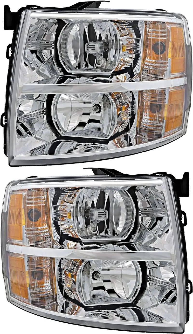 

For Chevrolet Chevy Silverado 1500 2500 3500 2007 2008 2009 2010 2011 2012 2013 Headlights Lamps Set Halogen Driver and Passenge