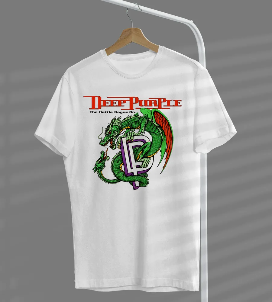 Deep Purple The Battle Ranges On T-shirt White Tee High Quality 100%Cotton Short Sleeve