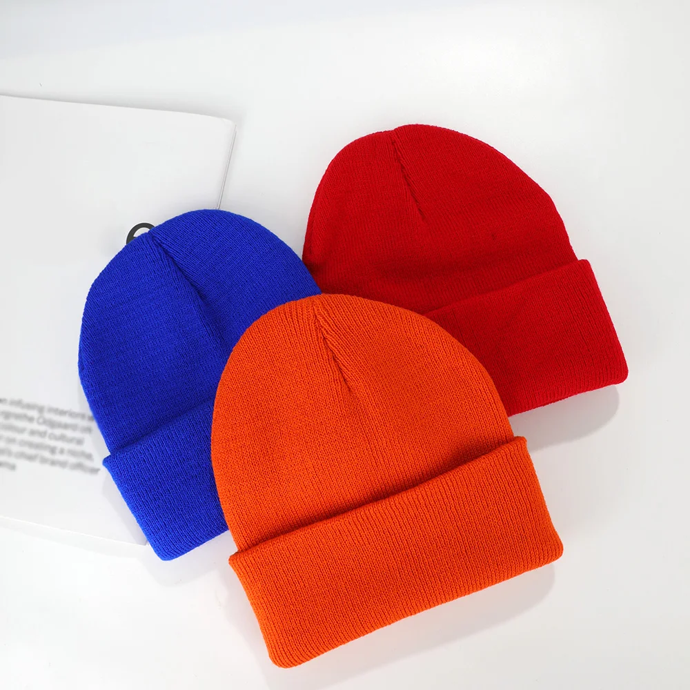 Solid Color Knitted Beanies Hat Winter Warm Ski Hats Men Women Multicolor Skullies Caps Soft Elastic Cap women\'s hats