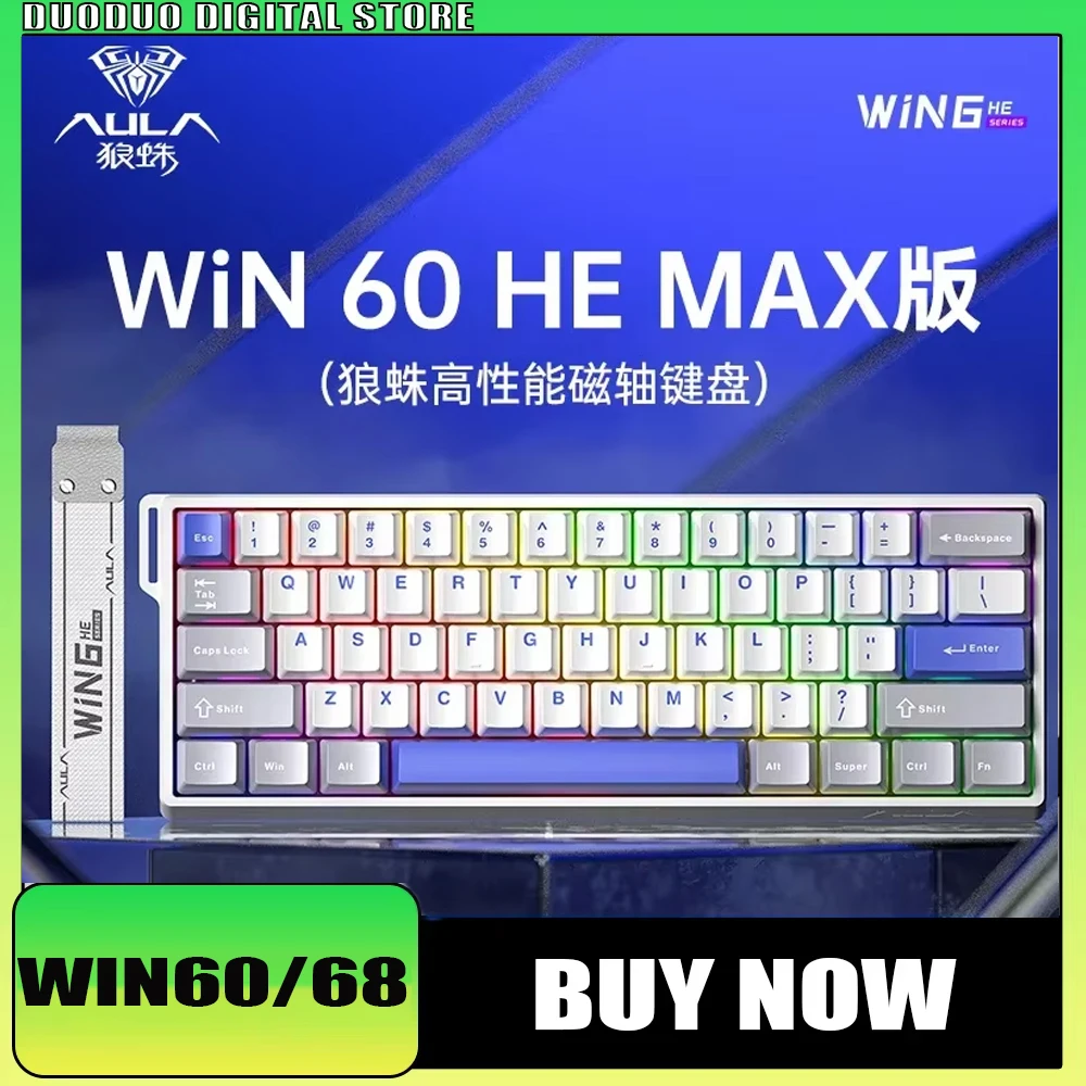 

New Aula Win60 Win68 He Pro Max 8k Magnetic Switch Hot Swap Keyboard Wired Custom RGB Rt Esports Gamer Mechanical Keyboard Gifts