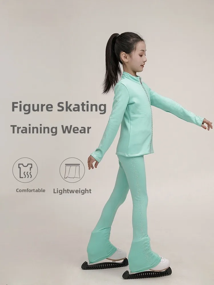 

DVWVB Design Figure Skating Clothing Fce Lined Training Suit Children Adults Women's Sle Warmth Ice Skating G33