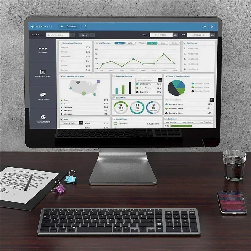 Ultra Slim Wireless Bluetooth - Desk Setup Keyboard recension och pris