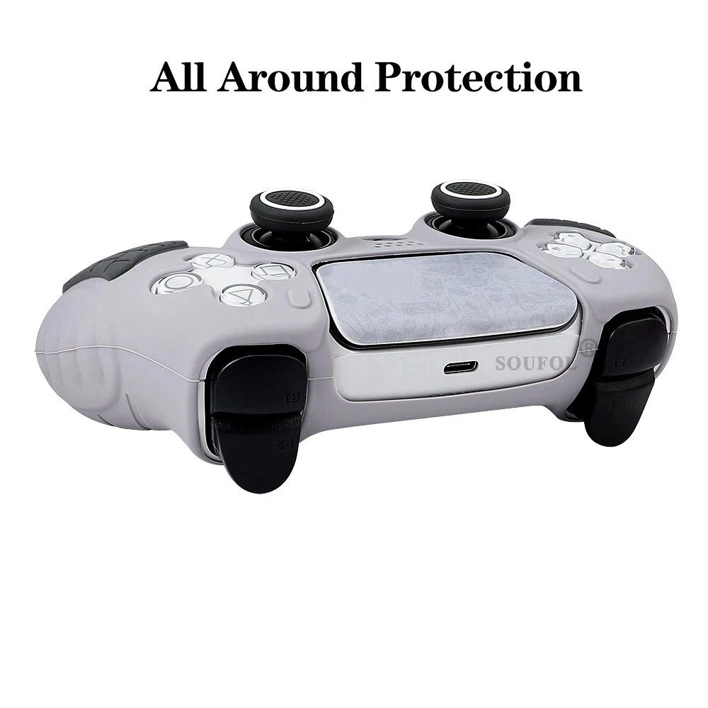 Anti-Slip Silicone Skin for Ps5 Controller Accessories Soft Protective Cover Case for PS5 Control Grip with Touch Pad Stickers - view 4