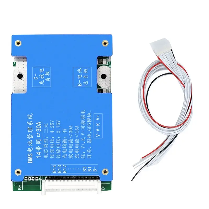 DT!~D370 HOT-14S 52V 30A Ternary Lithium Battery Protection Board with Power Battery with Balance PCB Board for Electric Motorcy