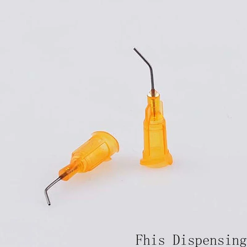 حزمة من 100 الفولاذ المقاوم للصدأ توزيع إبرة حادة طبية 23G 45 درجة الكوع الاستغناء الإبر