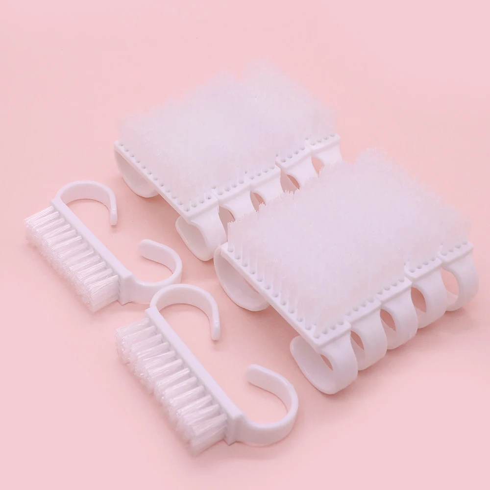 20Pcs Handle Grip Nail Brush Scrub Cleaning Brushes Removel Dust Small Handle Grip Nail Brushes Cleaner Tools For Toes And Nails
