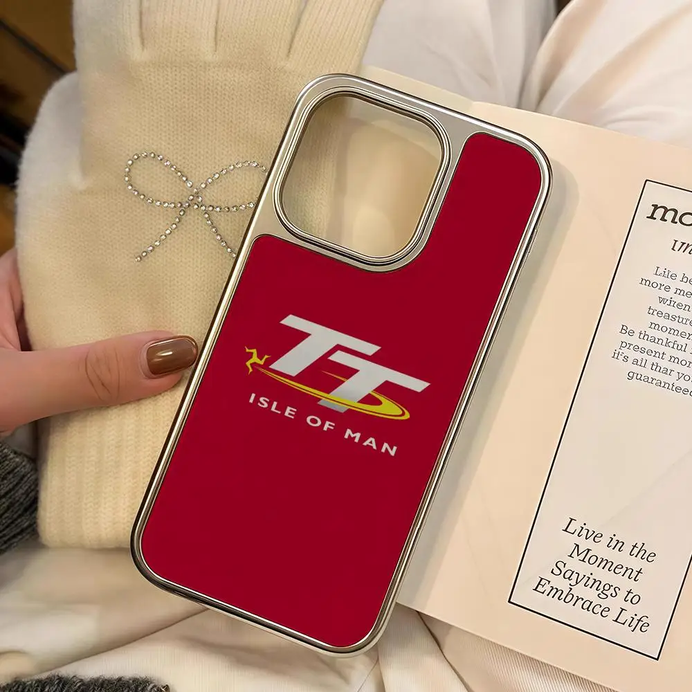 

Isle of Man TT Phone Case For iPhone 16 15 14 13 12 11 Pro Max Plus HD Magsafe Metal Frame Carbon Fiber Hard Shell
