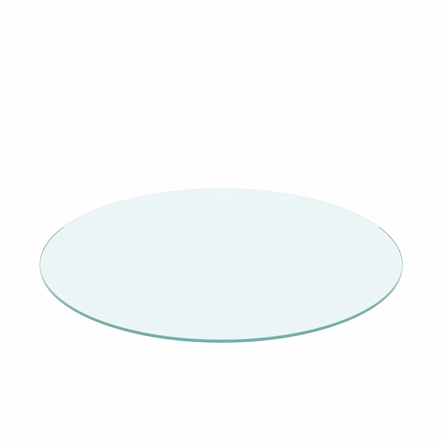 24" Inch Round Tempered Glass Table Top Clear Glass 1/4" Inch Thick Flat Polished Edge