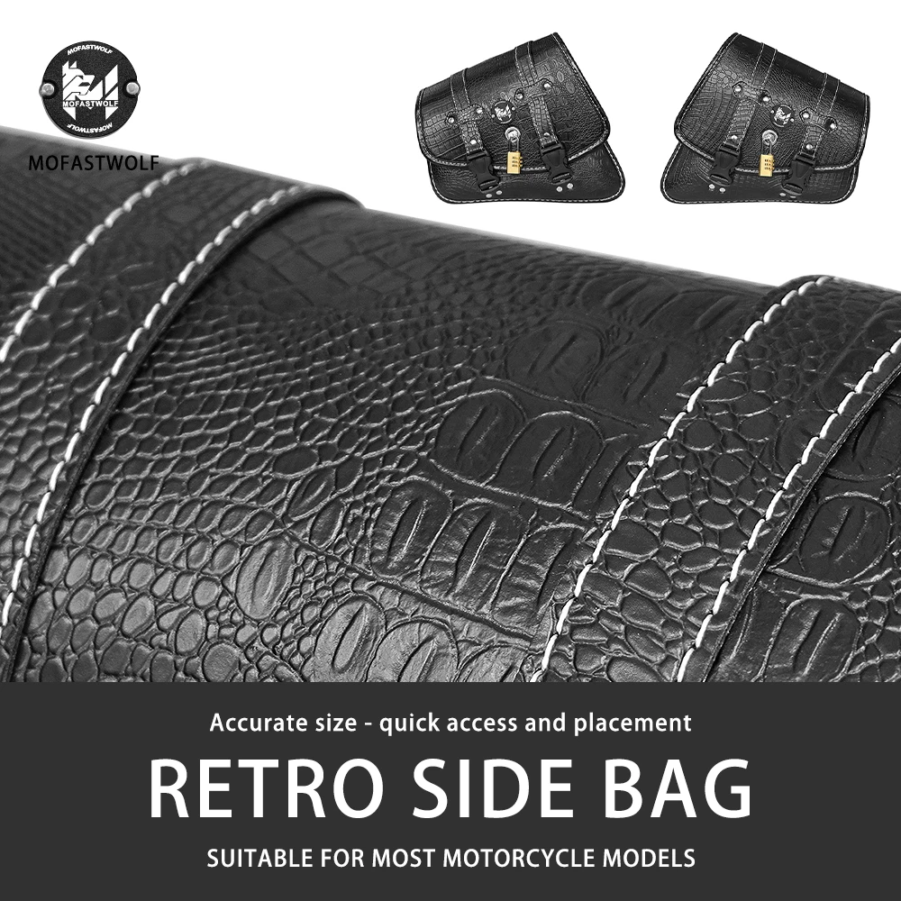 Retro Cruise Bag on Both Sides Motorcycle Tail Hanging Bag Touring Side Bags for Heavy Locomotive Harley Motorcycle Accessories