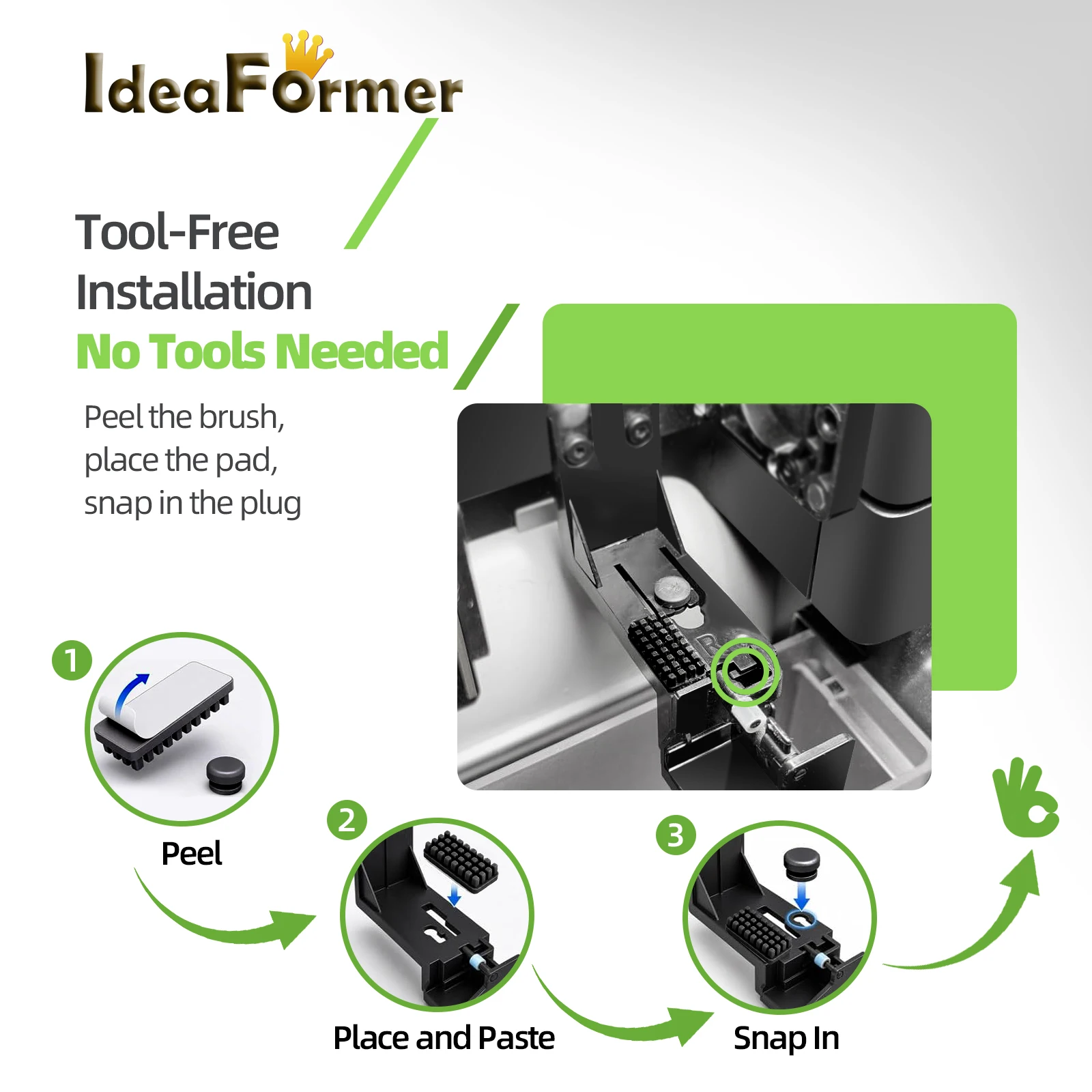 Für Snapmaker U1 Düsenreiniger, Silikonbürste mit Anti-Leck-Pad, Reinigungswerkzeug für Snapmaker U1 Hot End 3D-Druckerteile – Detail 10