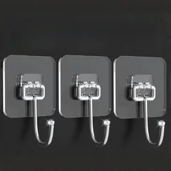 Strong Adhesive Hooks, Wall Hooks (Max) Nail-Free Adhesive Coat Hangers With Stainless Steel Hooks, Reusable Practical Towel Sho
