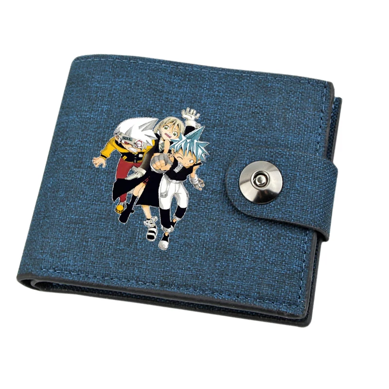 Canvas Teenagers Wallet Card Holder Wallet Male Money Bag Short Holder Male Purse for anime   Soul Eater  Kids Coin Bag