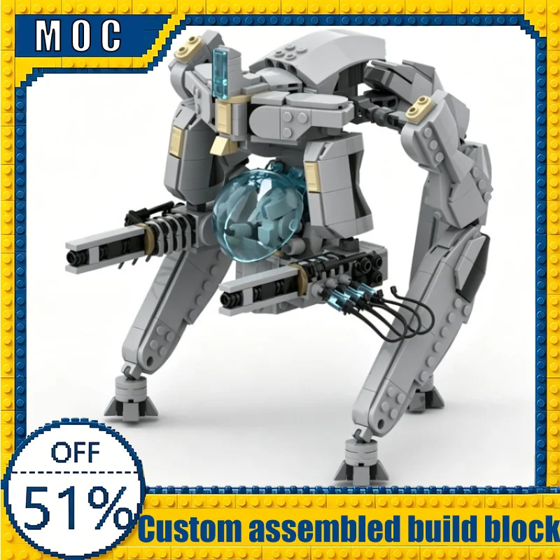 

821 Parts Sci-Fi Alien Gatekeeper Mecha MOC Building Blocks Model Educational Assembly Toy Creative Birthday Gifts For Boy Girls