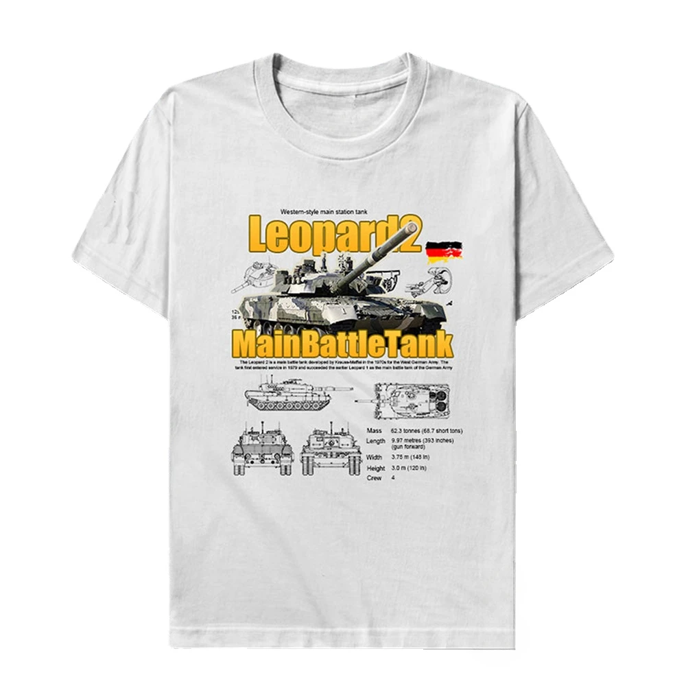 German Army Weaponry  Round Neck Short Sleeve T Shirt German Panther 2 Main Battle Tank Men's T-Shirt