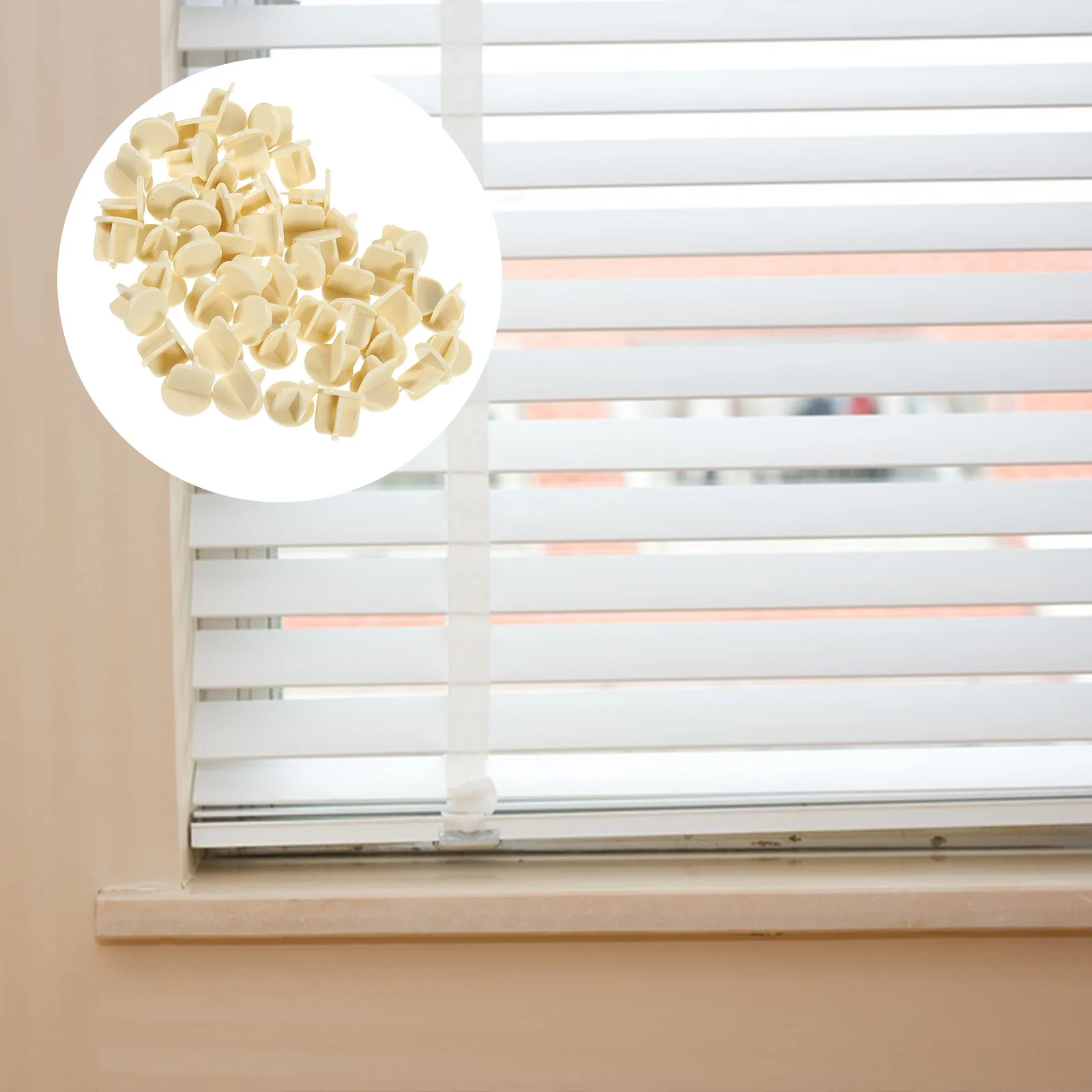 

50pcs Bottom Rail End Caps Abs Plastic Curtain Rod Plugs Easy Install Replacement For Roller Blinds Horizontal Window