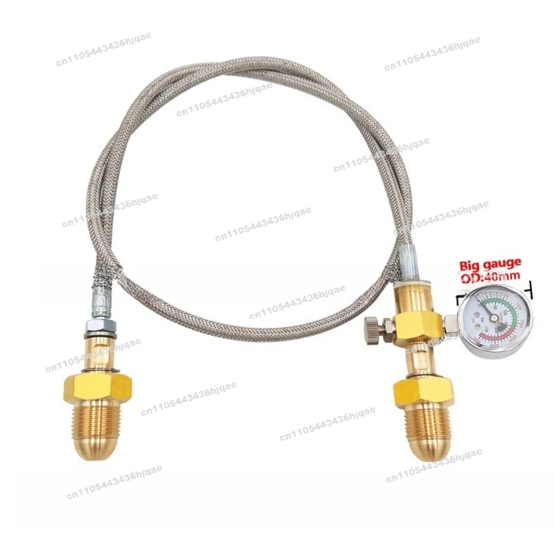 For Welded G5/8 Externally Threaded Argon Cylinder Through Trachea Conversion 90cm Steel Braided Hose