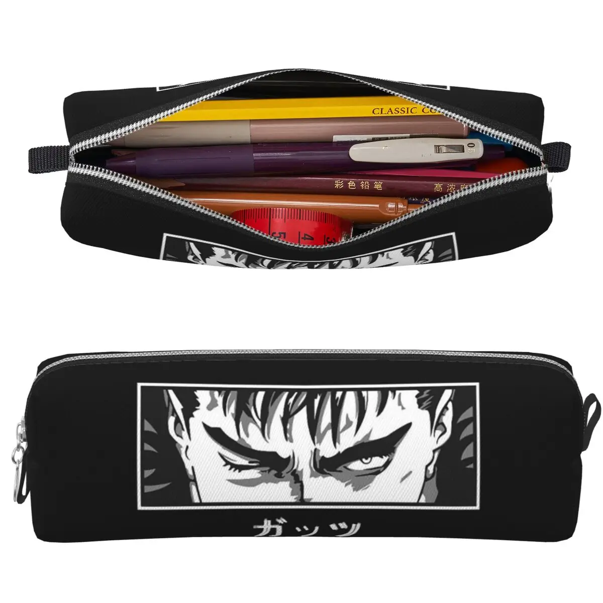 Japanese Anime Berserk Pencil Cases Large Capacity Pen Bags Pen Box For Boys Girls Students Stationery Pencil Pouch Cosmetic bag