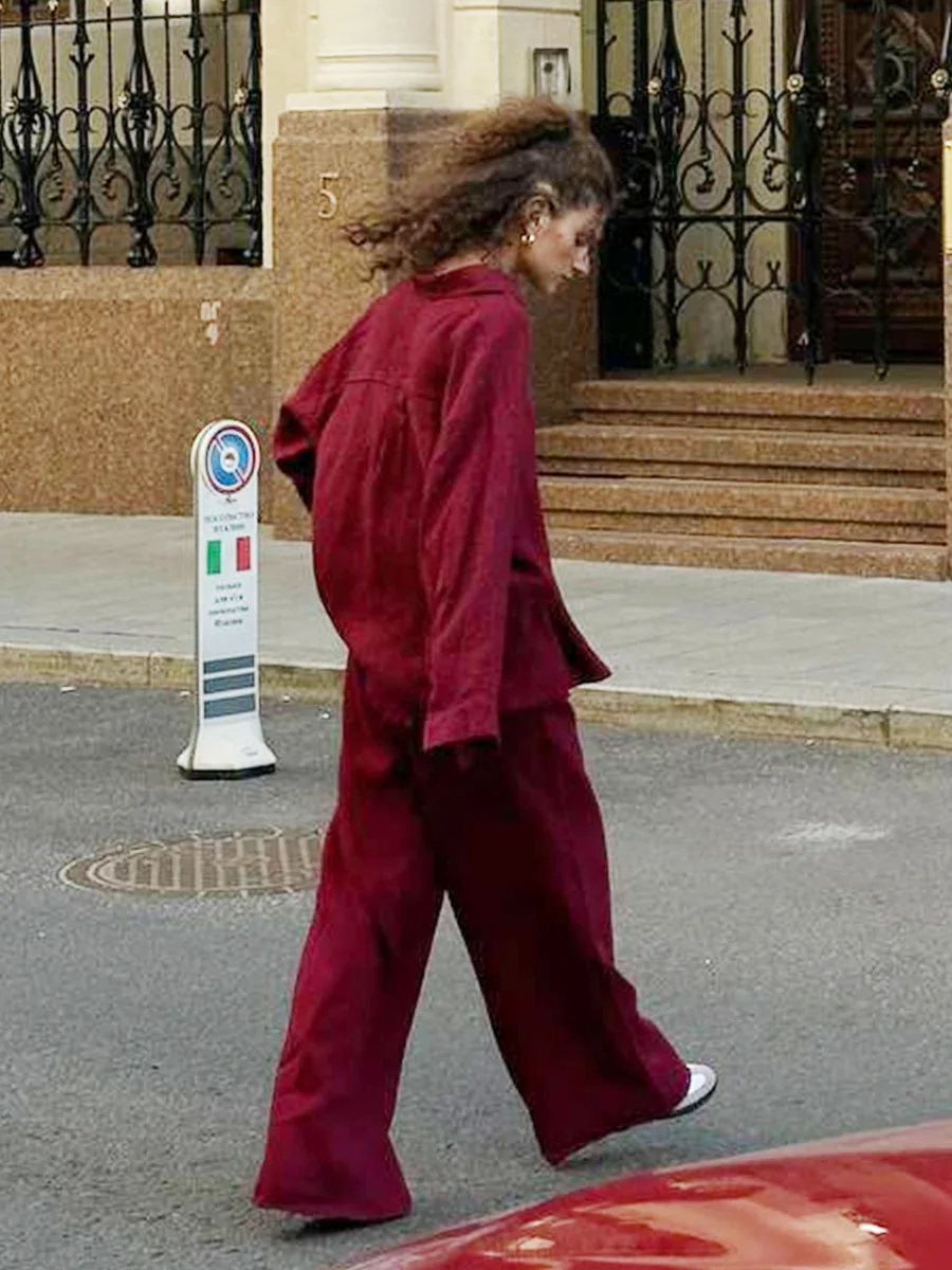 Ladies Cotton Shirt And Pants Set Spring Summer New Loose Long Sleeve Casual Suit Women's Comfortable Two-Piece Outfit