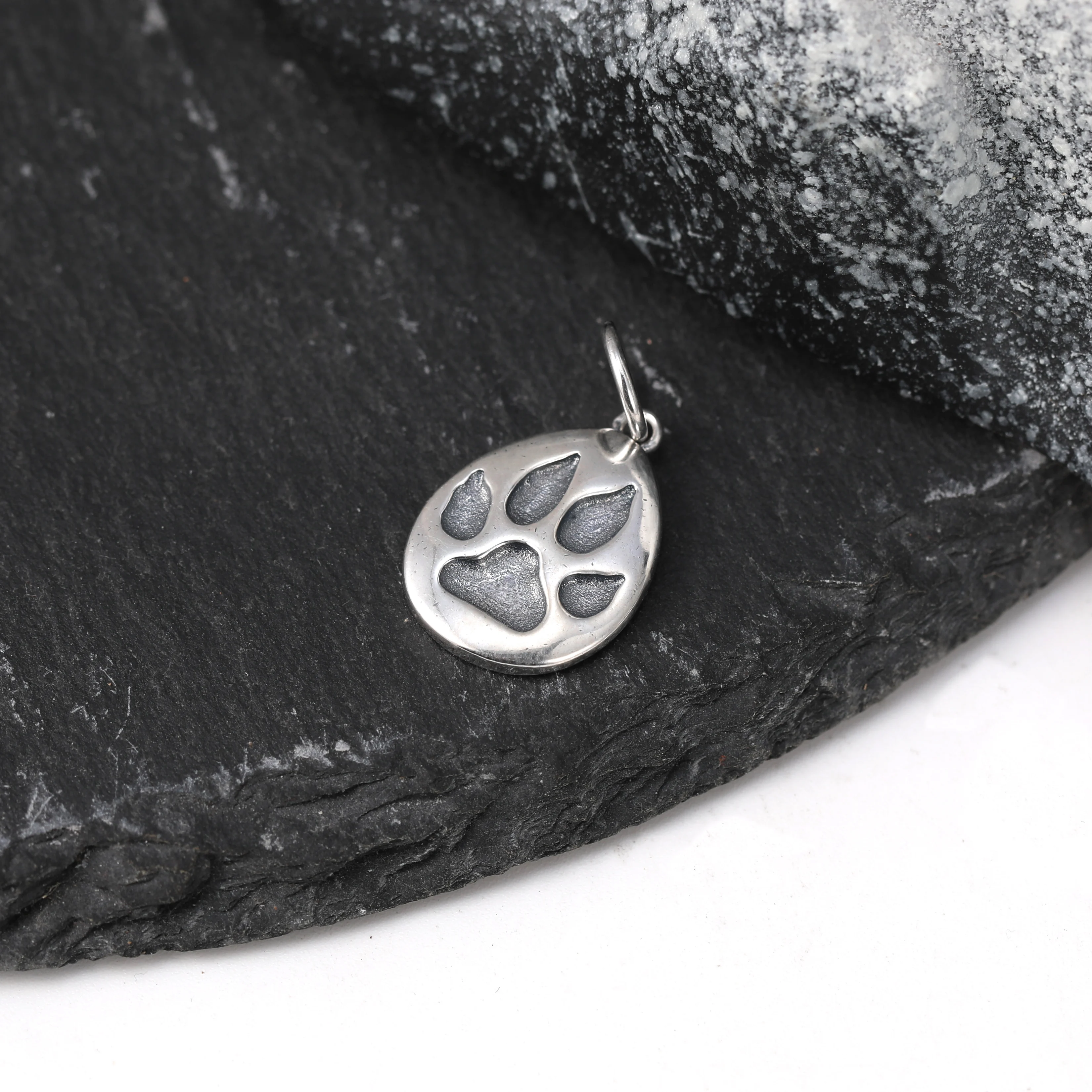 

DJ448 genuine 925 sterling silver fashionable and exquisite keychain accessory with paw print pendant