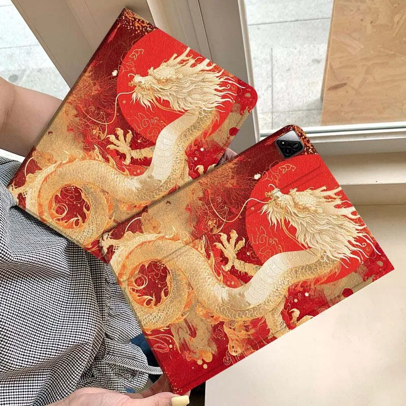 

Chinese Dragon Peony Art Tablet Case For Xiaomi Redmi Mini Pad SE K 2 4 5 6 7 8 2023 2025 11 8.8 11.2 10.1 Pro Gift