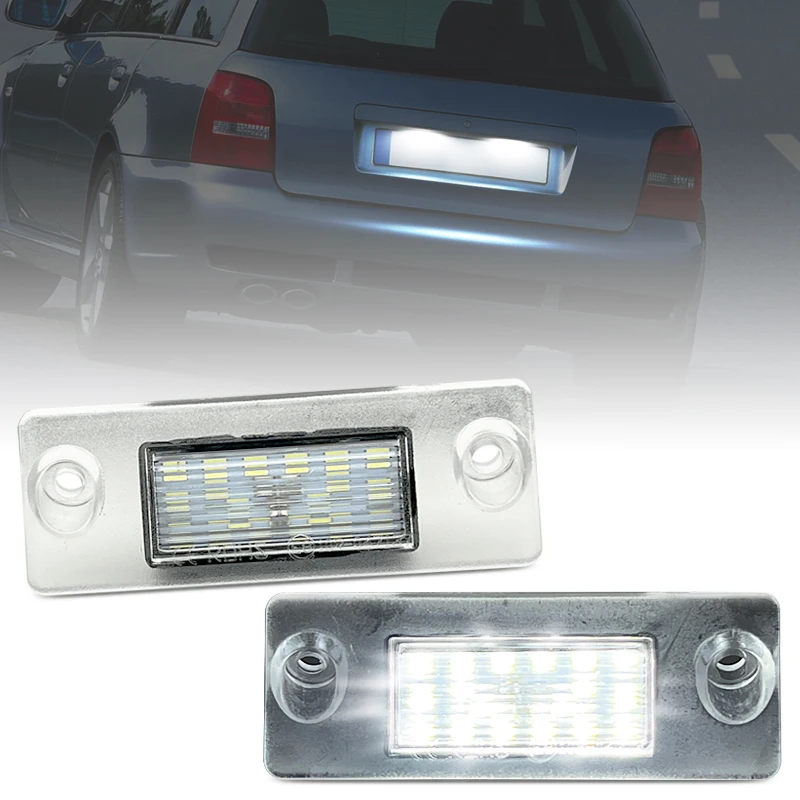 

2Pcs For Audi A3 8L S3 A4 B5 S4 S5 White LED Number License Plate Light Rerplace OEM 8D9943021