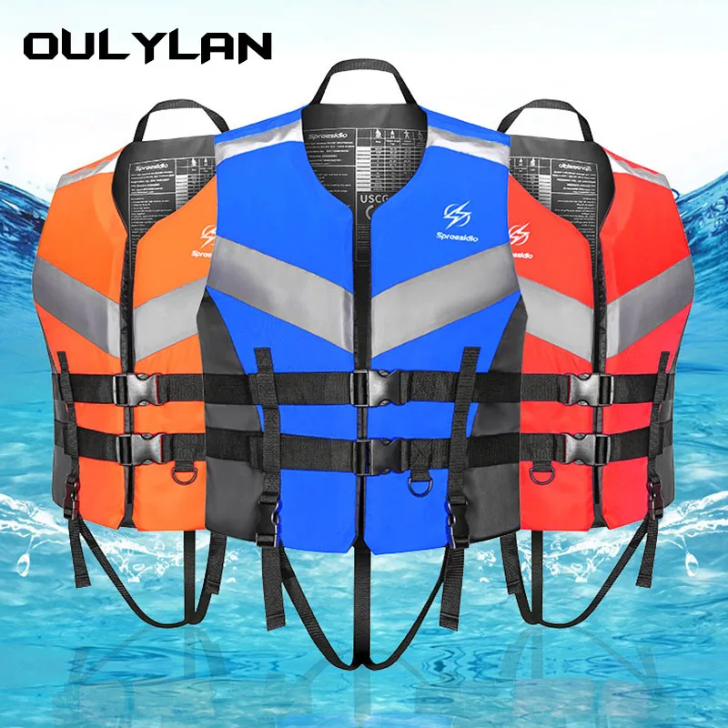 

Oulylan Safety Vest Wear resistant Soft Safe Multipurpose Adult Life Jacket Adjustable Drifting Outdoor Swimming Life Vest